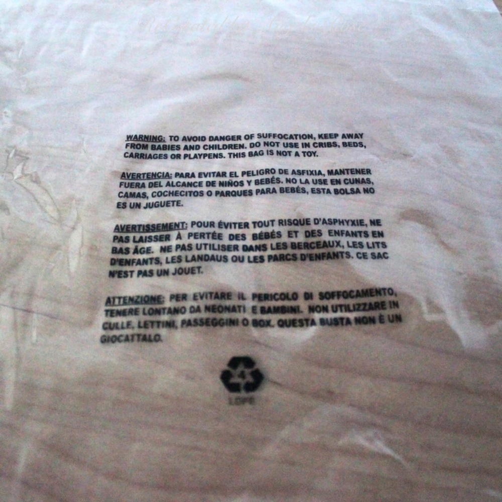 100 10 x 15 Poly Bags Permanent Tape - Clear - Suffocation Warning - Picture 4 of 5